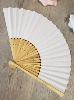 Eventail bois-papier Blanc