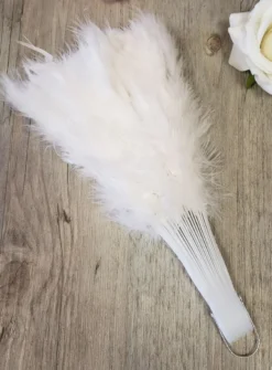 Eventail plume mariage Blanc