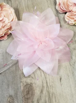 Fleur décorative en tulle Rose