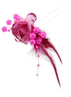 Fourche cheveux fleur et plume