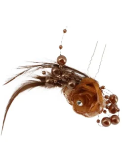 Fourche cheveux fleur et plume