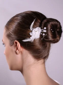 Fourche cheveux fleur et plume
