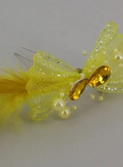 Fourche cheveux nœud strass et plume