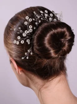 2 Fourches cheveux perles et strass Blanc