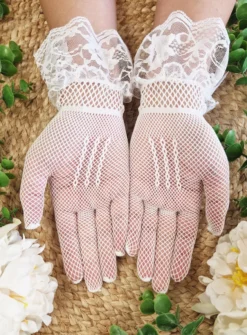 Gant de mariée résille et dentelle