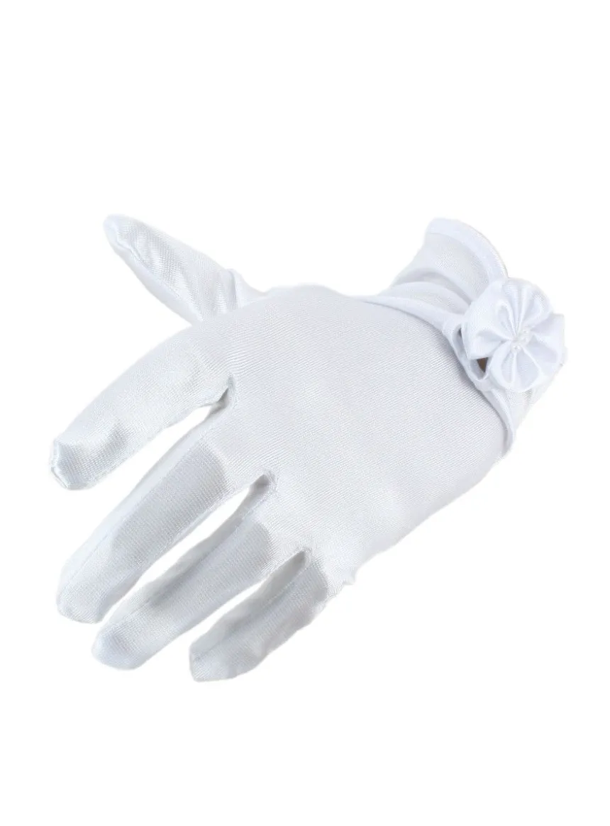 Gants mariage enfant satin court