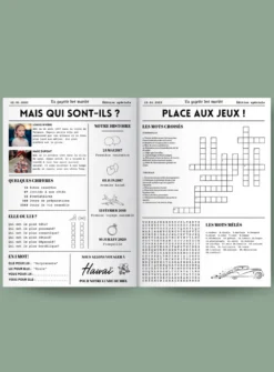 Gazette de mariage personnalisée - Thème Journal Anglais