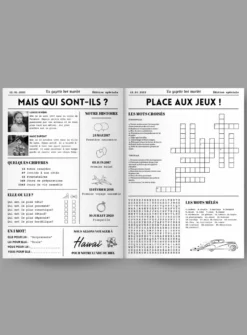 Gazette de mariage personnalisée - Thème Journal Anglais