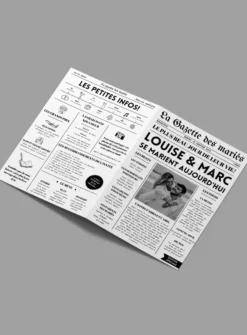 Gazette de mariage personnalisée - Thème Journal Anglais