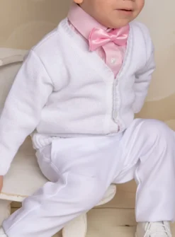 Gilet blanc avec bouton pour garçon