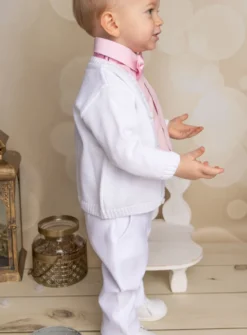 Gilet blanc avec bouton pour garçon