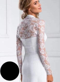 Gilet boléro dentelle femme manches longues