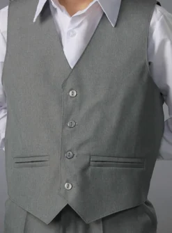 Gilet costume garçon gris chiné