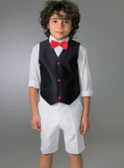 Gilet de costume satin enfant + noeud papillon