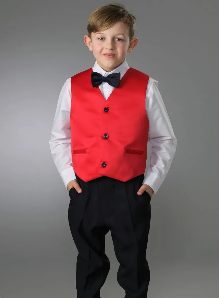 Gilet de costume satin enfant + noeud papillon