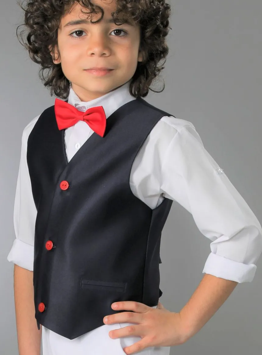 Gilet de costume satin enfant + noeud papillon