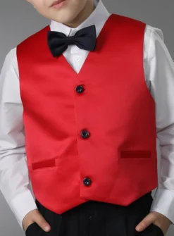 Gilet de costume satin enfant + noeud papillon