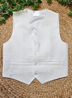 Gilet garçon lin blanc cassé Pierre