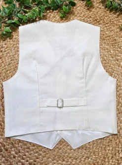 Gilet garçon lin blanc cassé Pierre