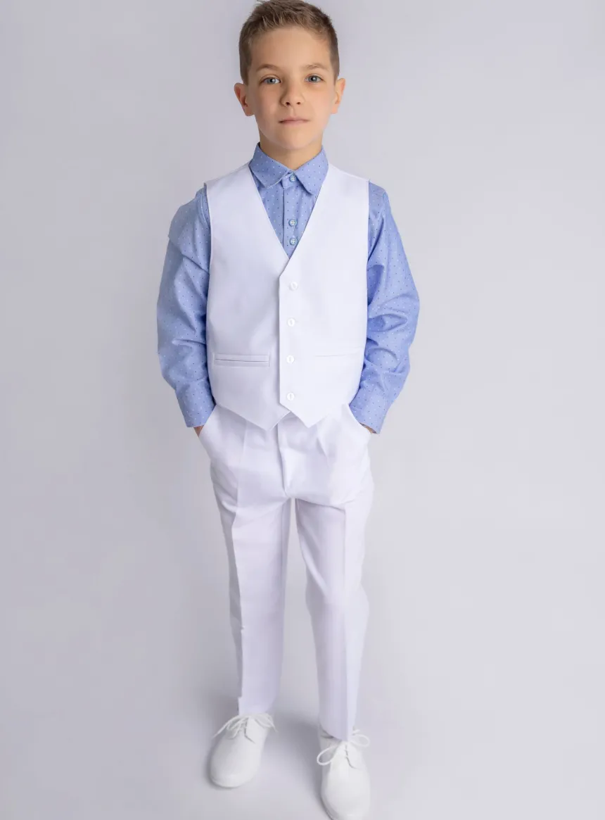 Gilet garçon Thomas blanc