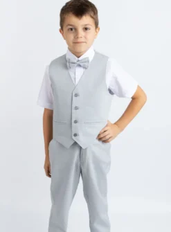 Gilet lin gris garçon Pierre Gris