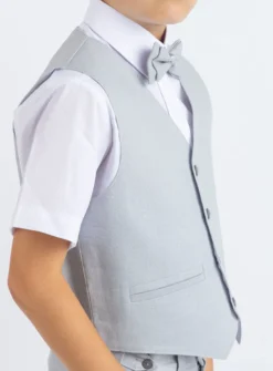 Gilet lin gris garçon Pierre Gris