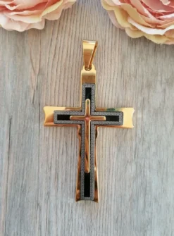 Grande croix de communion Or