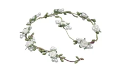 Guirlande de fleur blanche et feuille Blanc