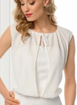 Haut bustier femme mousseline sans manches