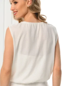 Haut bustier femme mousseline sans manches