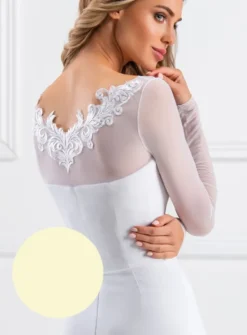Haut bustier mousseline et dentelle manches longues
