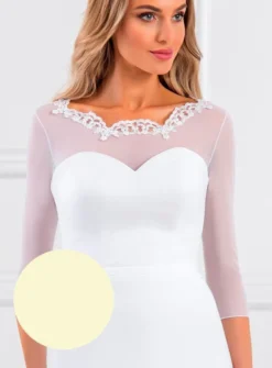 Haut bustier mousseline élastiquée manches 3/4
