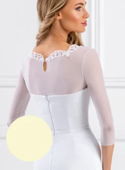 Haut bustier mousseline élastiquée manches 3/4