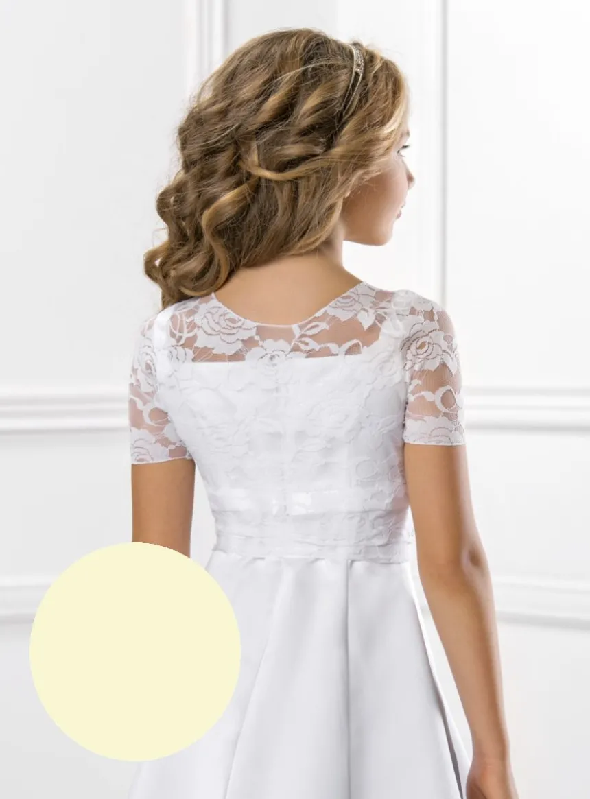 Haut dentelle fille manches courtes