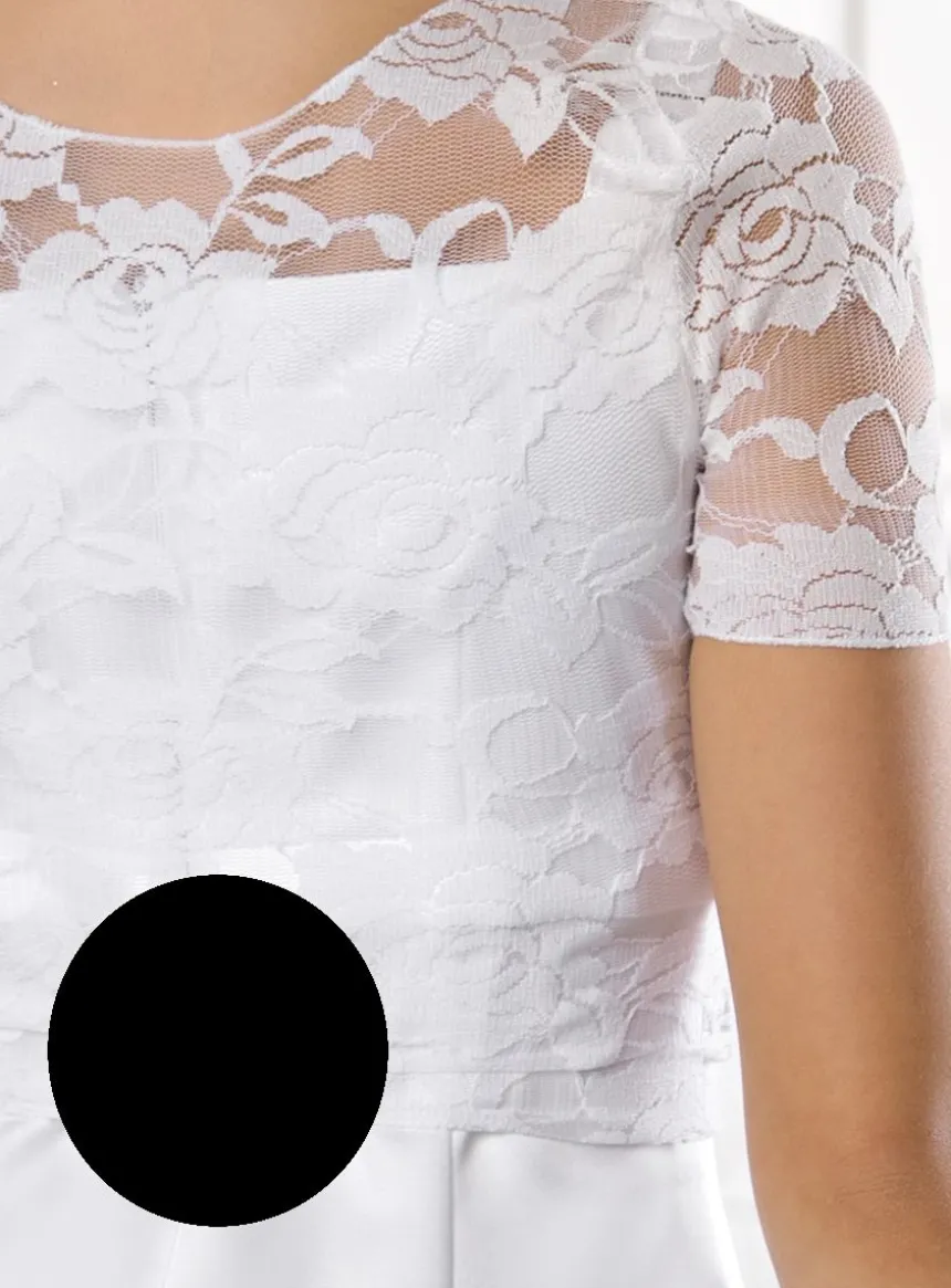 Haut dentelle fille manches courtes