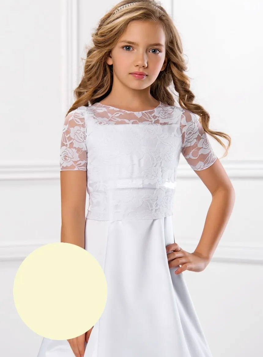 Haut dentelle fille manches courtes