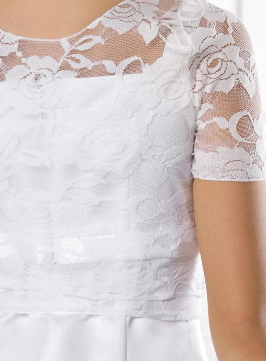 Haut dentelle fille manches courtes