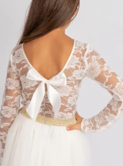 Haut dentelle fille manches longues