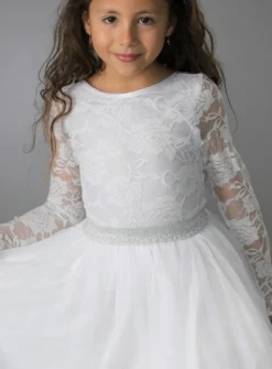 Haut dentelle fille manches longues