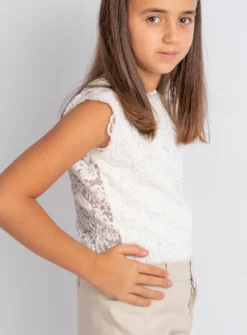 Haut dentelle fille sans manche