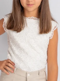 Haut dentelle fille sans manche