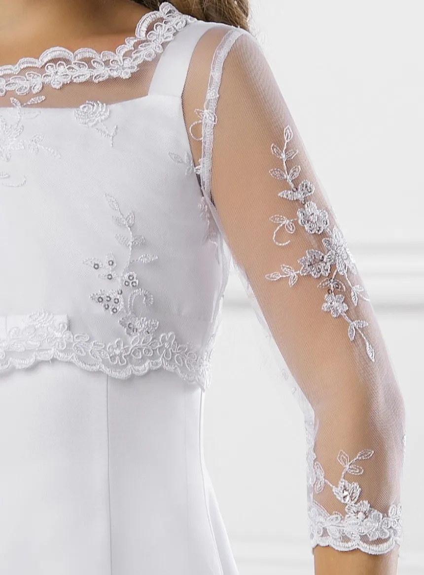 Haut tulle brodé et perlée fille