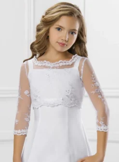 Haut tulle brodé et perlée fille