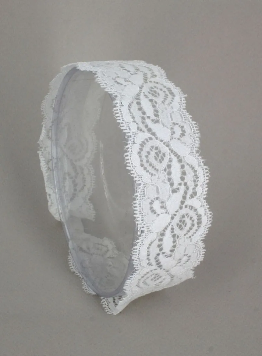 Headband dentelle blanc cassé Blanc
