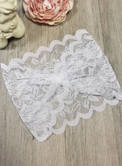 Headband dentelle large pour bébé Blanc