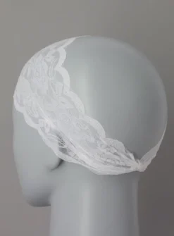 Headband dentelle large pour bébé Blanc