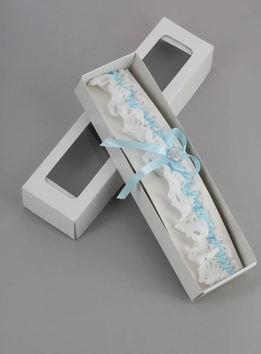 Jarretière de la mariée en coton crochet Blanc