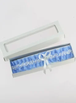 Jarretière dentelle bleue