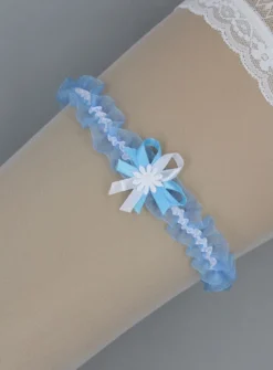 Jarretière mariage bleue