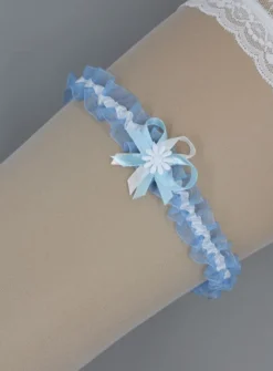 Jarretière mariage bleue